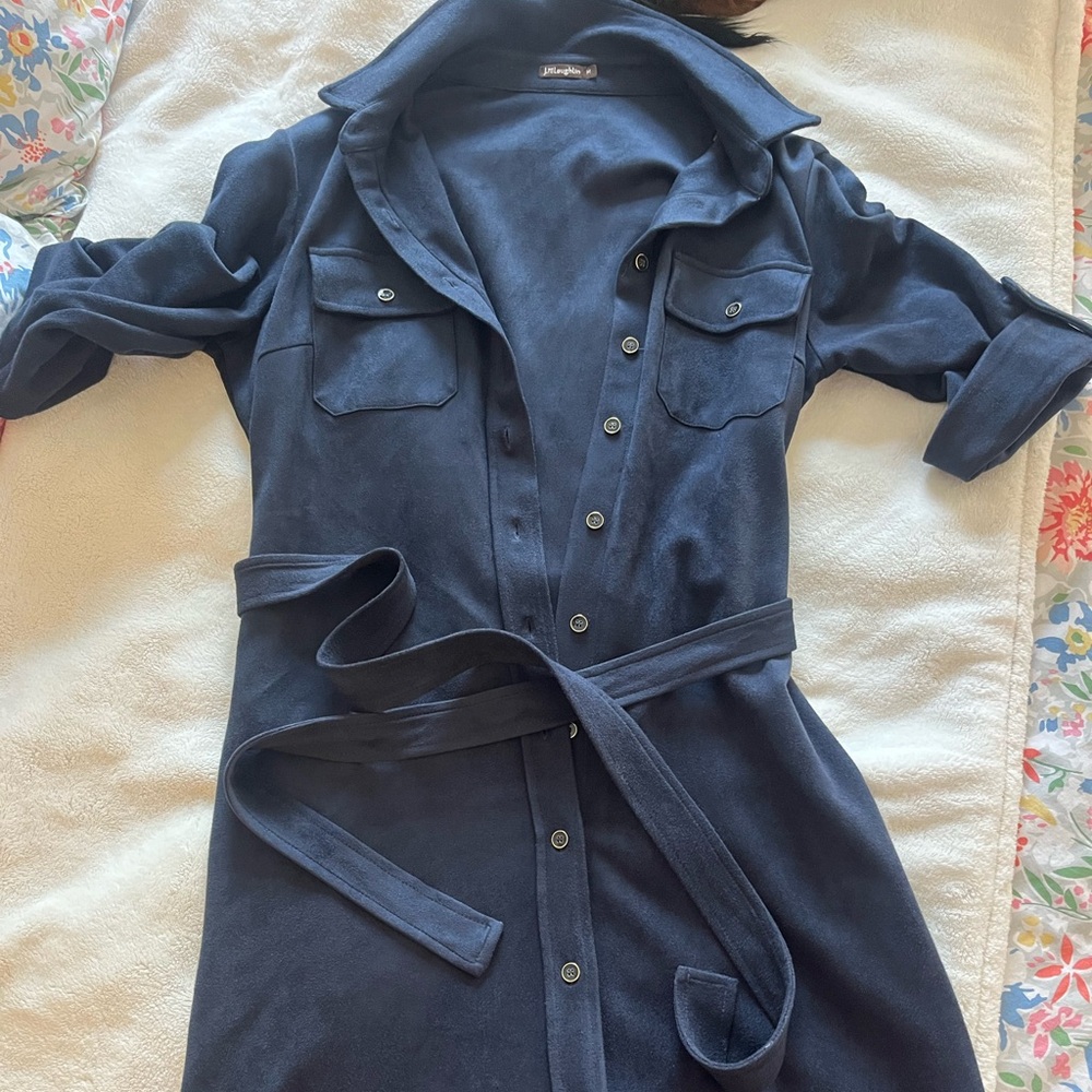 J. McLaughlin Navy Long Sleeve Dress